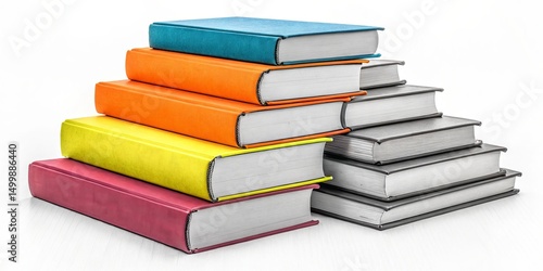 Stacked Books Colorful vs. ...