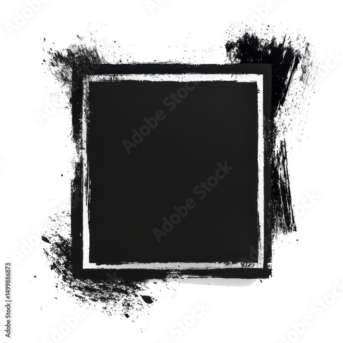 black rectangle isolated in transparent background