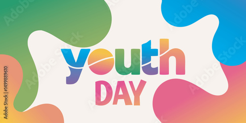 Colorful Youth Day Celebration Design with Abstract Shapes