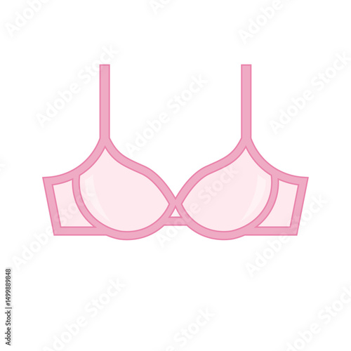 Pink bra vector icon graphic illustration with outline detailing art