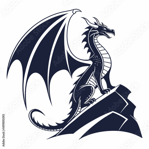black and white dragon
