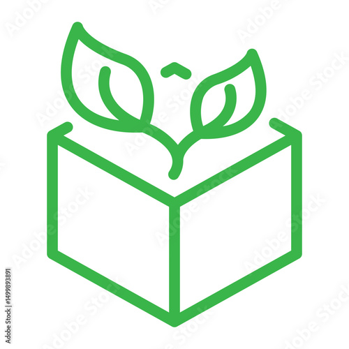 biodegradable packaging icon