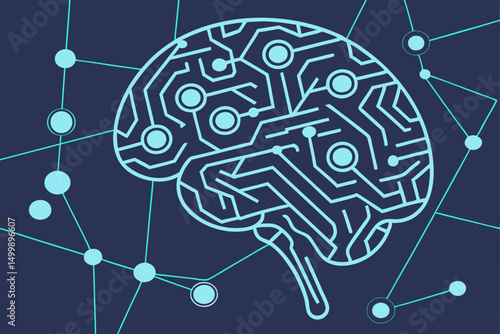 Neural Network and Artificial Intelligence Brain Image	