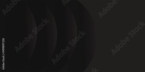 black geometric abstract background overlap layer on bright space with lines effect decoration. Modern graphic design element circles style concept for banner.
