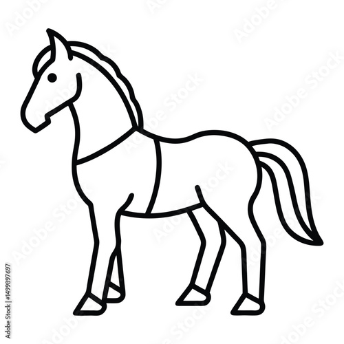 Wallpaper Mural horse-lineart-on-white-bg Torontodigital.ca