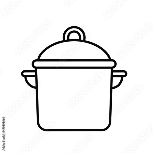Stainless Steel Pot Vector Illustration Isolated on White Background – Kitchenware Graphic for Culinary, Menu, or Packaging Design