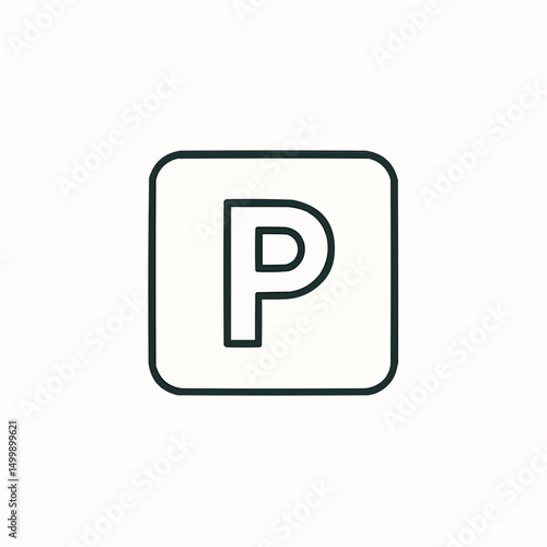 Simple parking sign with letter P — vehicle navigation.