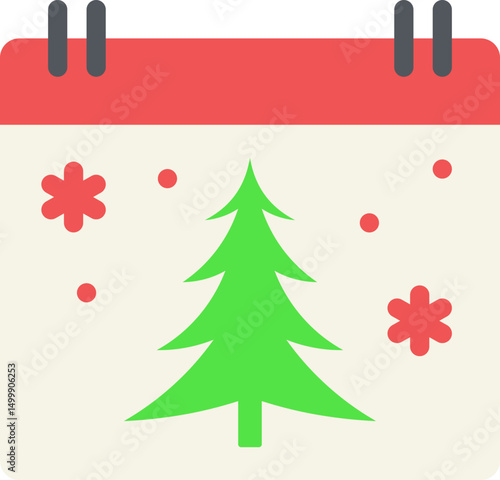 Winter Calendar Flat Icon