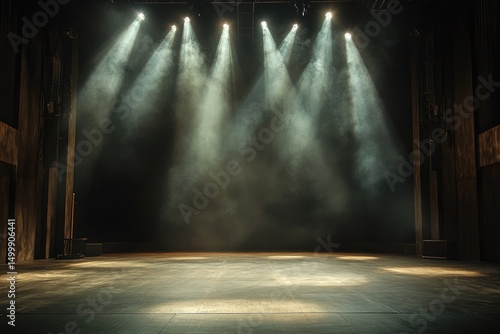 Wallpaper Mural Empty stage lit by spotlights Torontodigital.ca