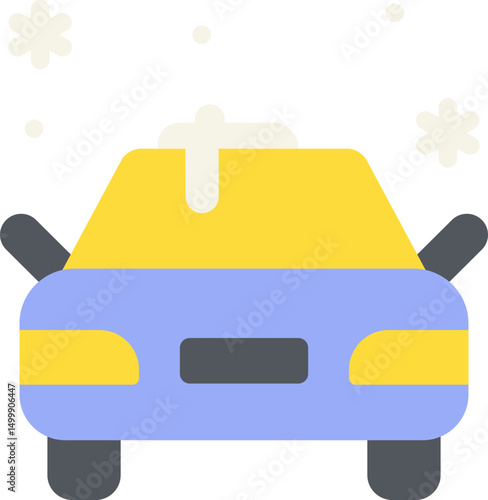 Snow Car Flat Icon