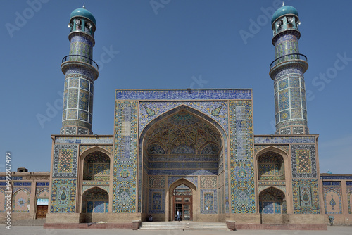 MEDIAEVAL BLUE MOSQUE IN THE CITY OF HERAT IN WESTERN AFGHANISTAN