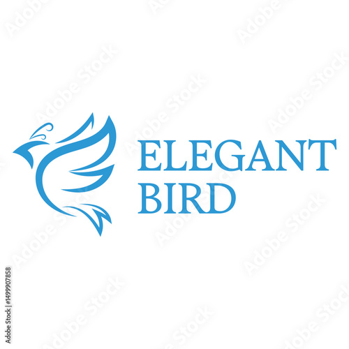 elegant bird flat minimalist logo design