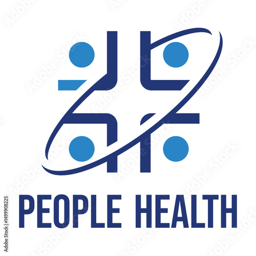 people health flat minimalist logo design