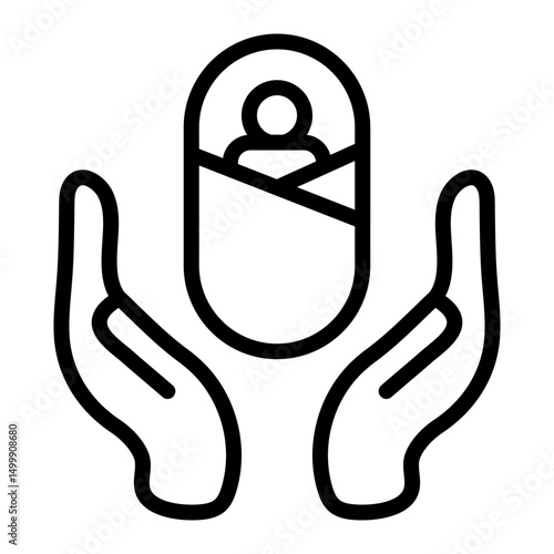 Adoption Agency Vector Line Icon Design