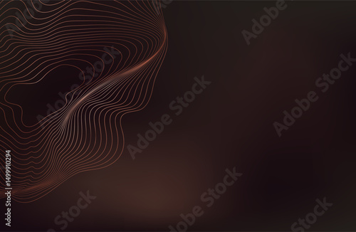chic elegant  bacground in brown, beige, yellow shades. Golden, copper lines, waves.
Geometric pattern. Cover, packaging, business template. Frame for branding, logo, invitation.
Gradient mesh.