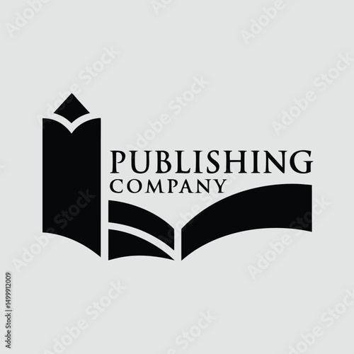 Elegant Publishing Company Logo with Stylized Book or Quill  Minimal Serif Font vector design