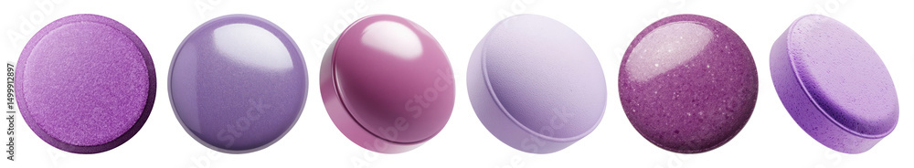 Obraz premium PNG Vibrant purple nail polish shades, element set on transparent background