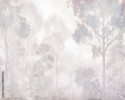 Wallpaper Mural misty morning in the forest Torontodigital.ca