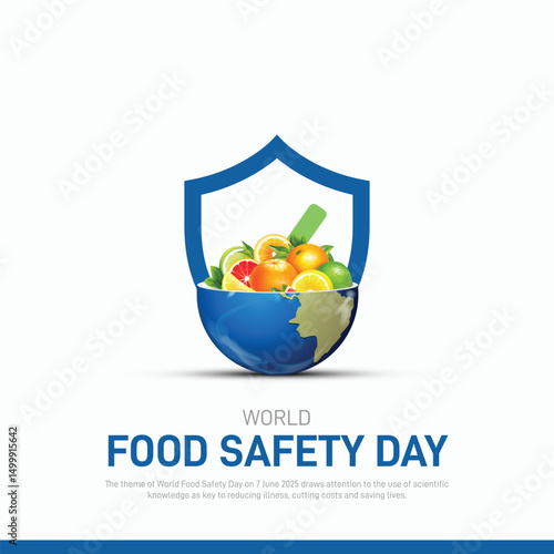 world food safety day creative poster, banner, postcard, social media post, template, background, backdrop, greetings card, web banner, cover design etc.