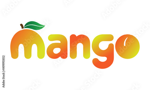 mango text effect, font editable, typography, 3d text. vector template