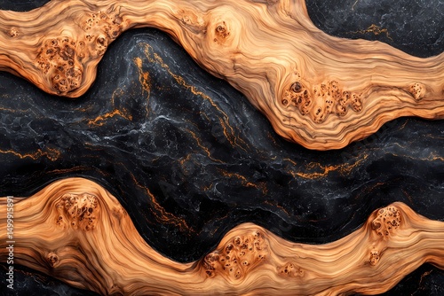 High-resolution seamless wood and resin texture, perfect for luxury surfaces, modern product visuals, and digital woodworking backgrounds.