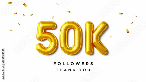 50k followers celebration. Social media poster.