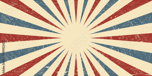 Vintage sunburst background with grunge texture,Vintage circus poster