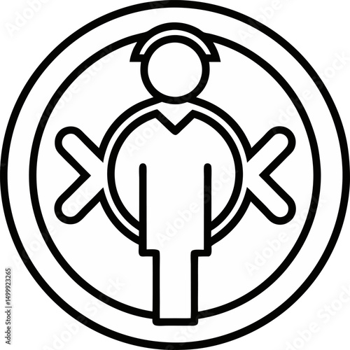 male gender sign vector outline icon on white or transparent background