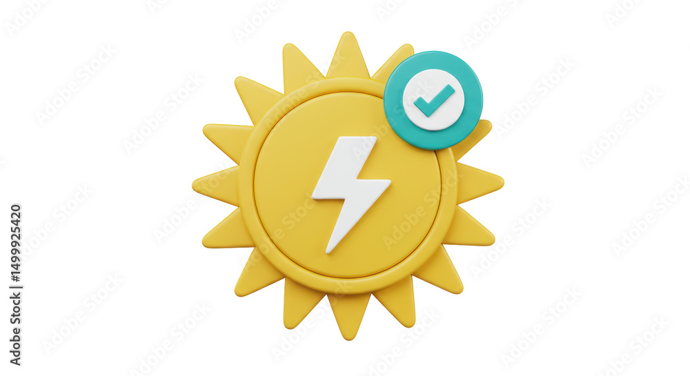 Isolated Sun Energy Checkmark Isolated Sun Energy Checkmark