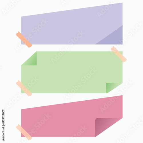 Vector Colourful Sticky Note set for download | Note Paper image design | Cute Sticky Notes Royalty free