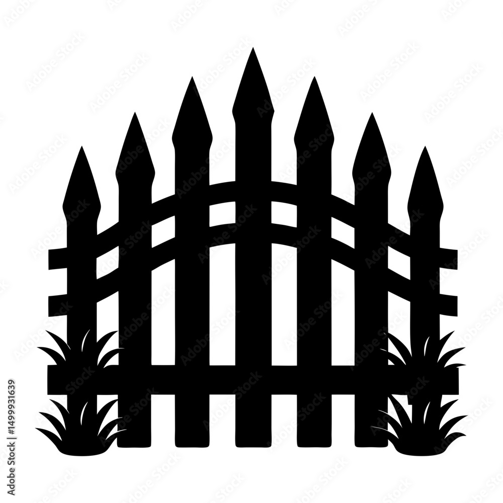 Picket Fence Silhouette vector Picket Fence Silhouette vector
