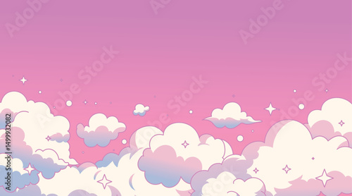 Colorful sky, dream illustration, rainbow fantasy background
