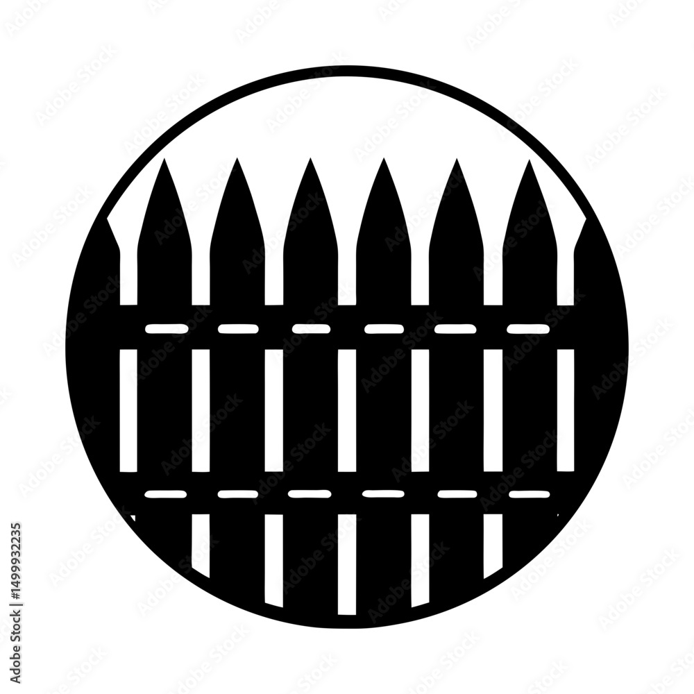 Picket Fence Silhouette vector Picket Fence Silhouette vector