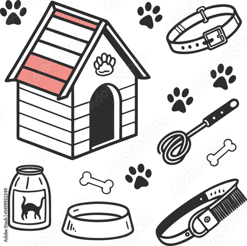 Seamless pattern with kitchen tools and home icons for eco design