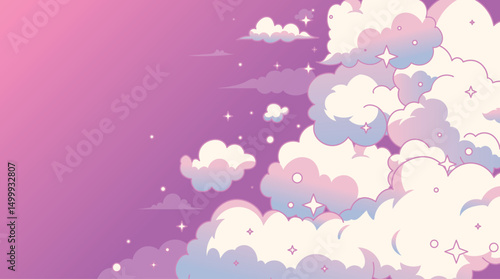 Colorful sky, dream illustration, rainbow fantasy background