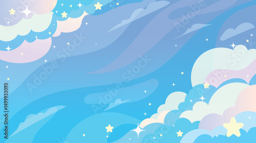 Colorful sky, dream illustration, rainbow fantasy background
