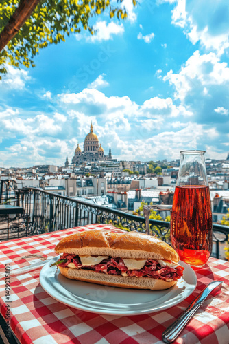 paris view cityscape background sky scene