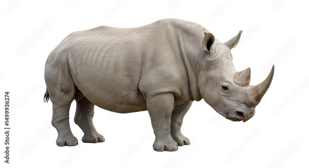 Obraz premium Isolated White Rhino