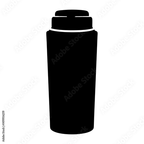 Black silhouette of a classic cocktail shaker used in bartending
