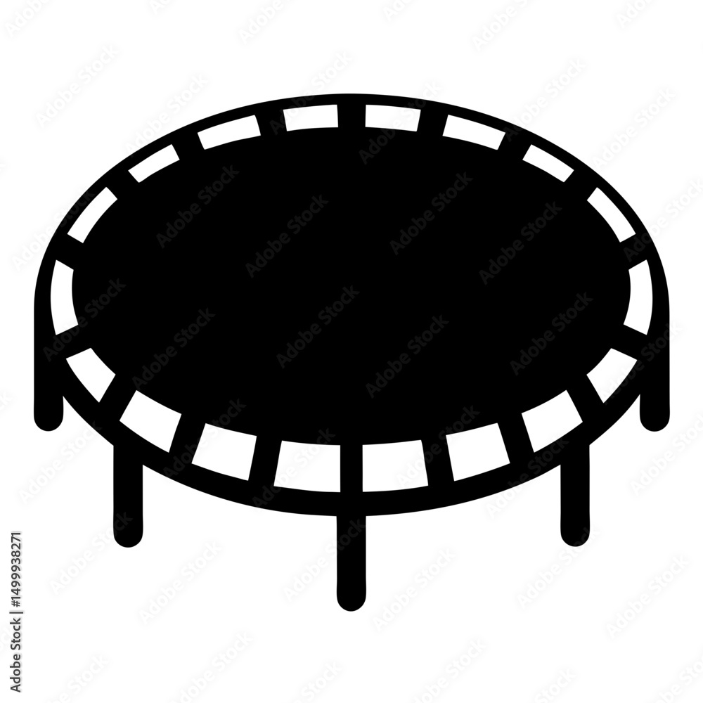 Fototapeta premium Isometric view of trampoline for jumping and recreation in the backyard