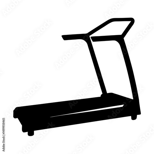 Silhouette of a treadmill equipment for cardio exercise and fitness activities