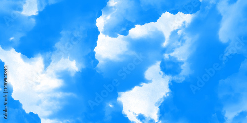 Blue sky and clouds. light colorful landing page flat background vector design. smoke fog or cloud in center with light border grunge design. Enjoy a soothing blue vintage gradient background.