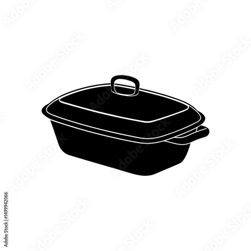 Vector illustration of Casserole dish silhouette