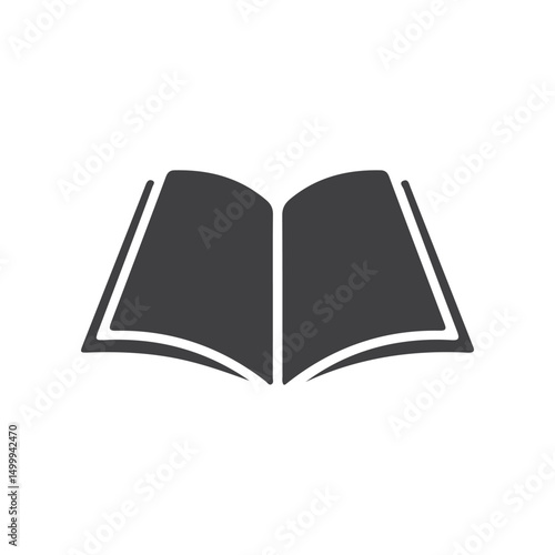 Black book icon. education study reading learning language skill sign symbol line book, vector illustration eps 10