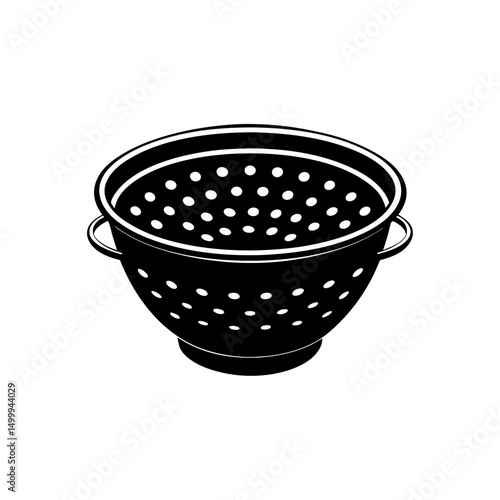 Vector illustration of Colander silhouette.