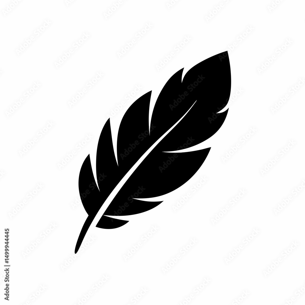 Obraz premium creative and simple minimal details Outline silhouette Simple vector icon leaf illustration 