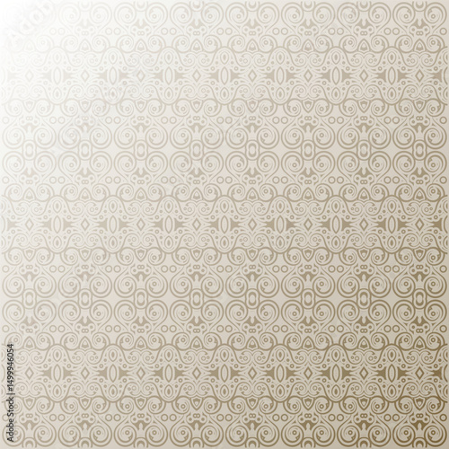 Wallpaper Mural Seamless pattern featuring an intricate, repeating ornamental design in shades of gray Torontodigital.ca