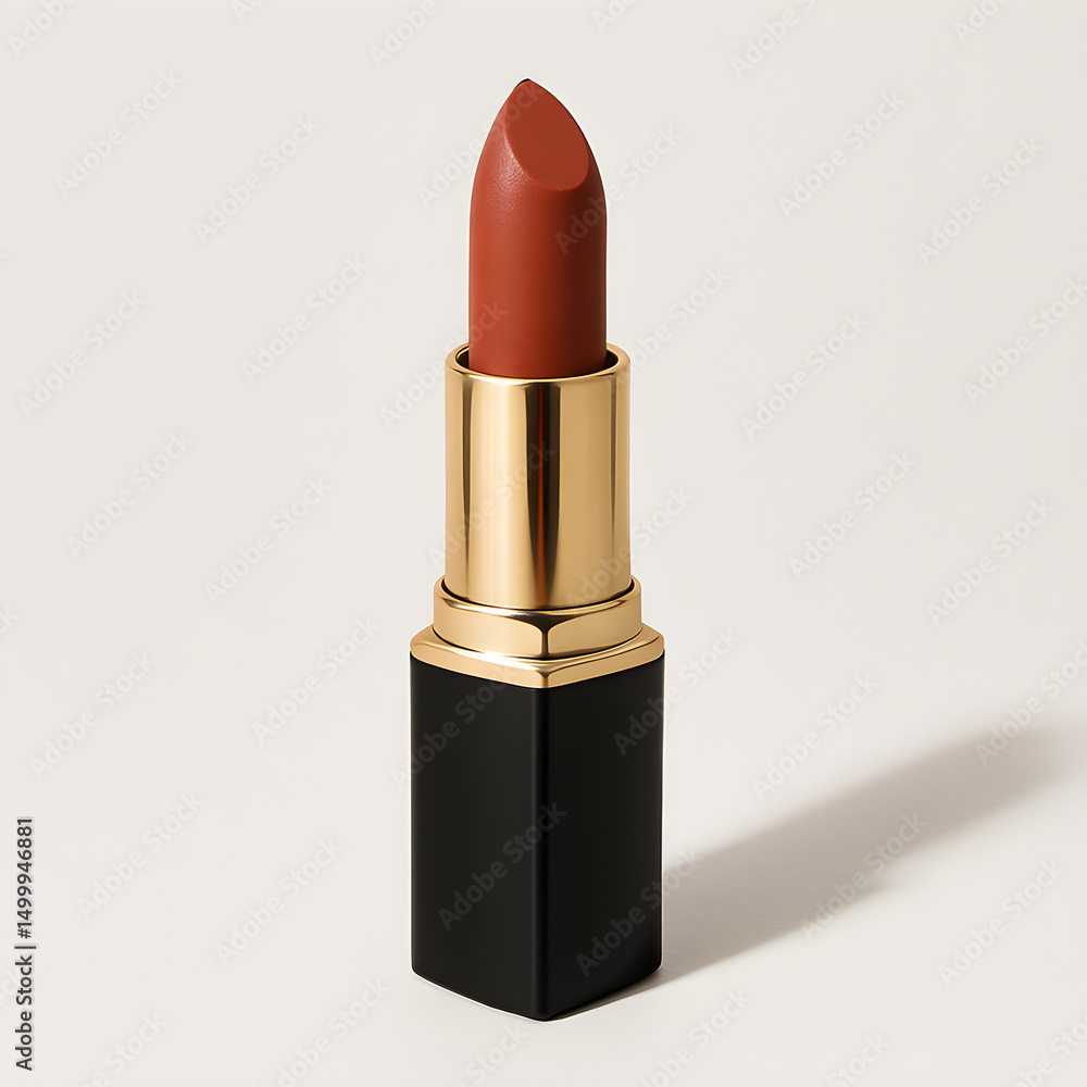 Matte Brown Lipstick in Black and Gold Case Matte Brown Lipstick in Black and Gold Case