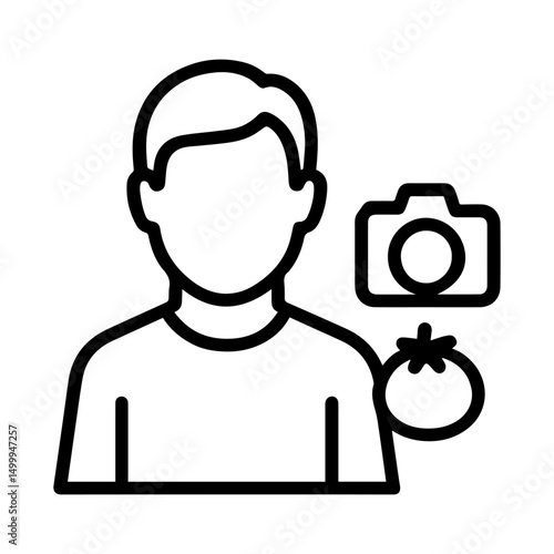Icon man food blogger on white background vector
Vector line icon profession