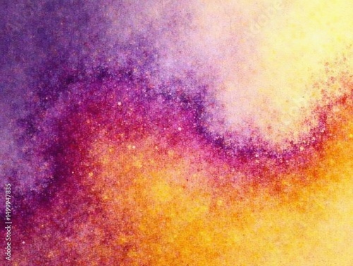 Subtle purple & yellow watercolor abstract, fractal lines , visual, pattern